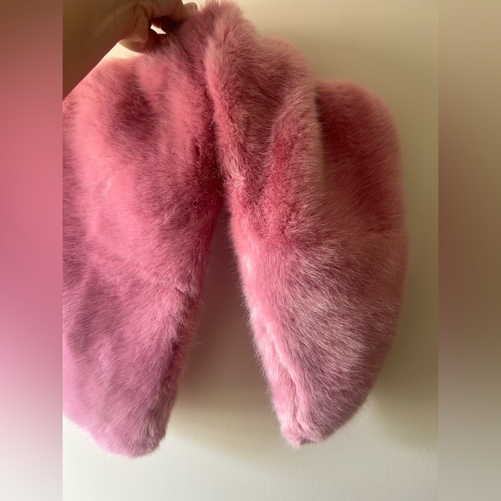 Pink Faux Fur Shawl